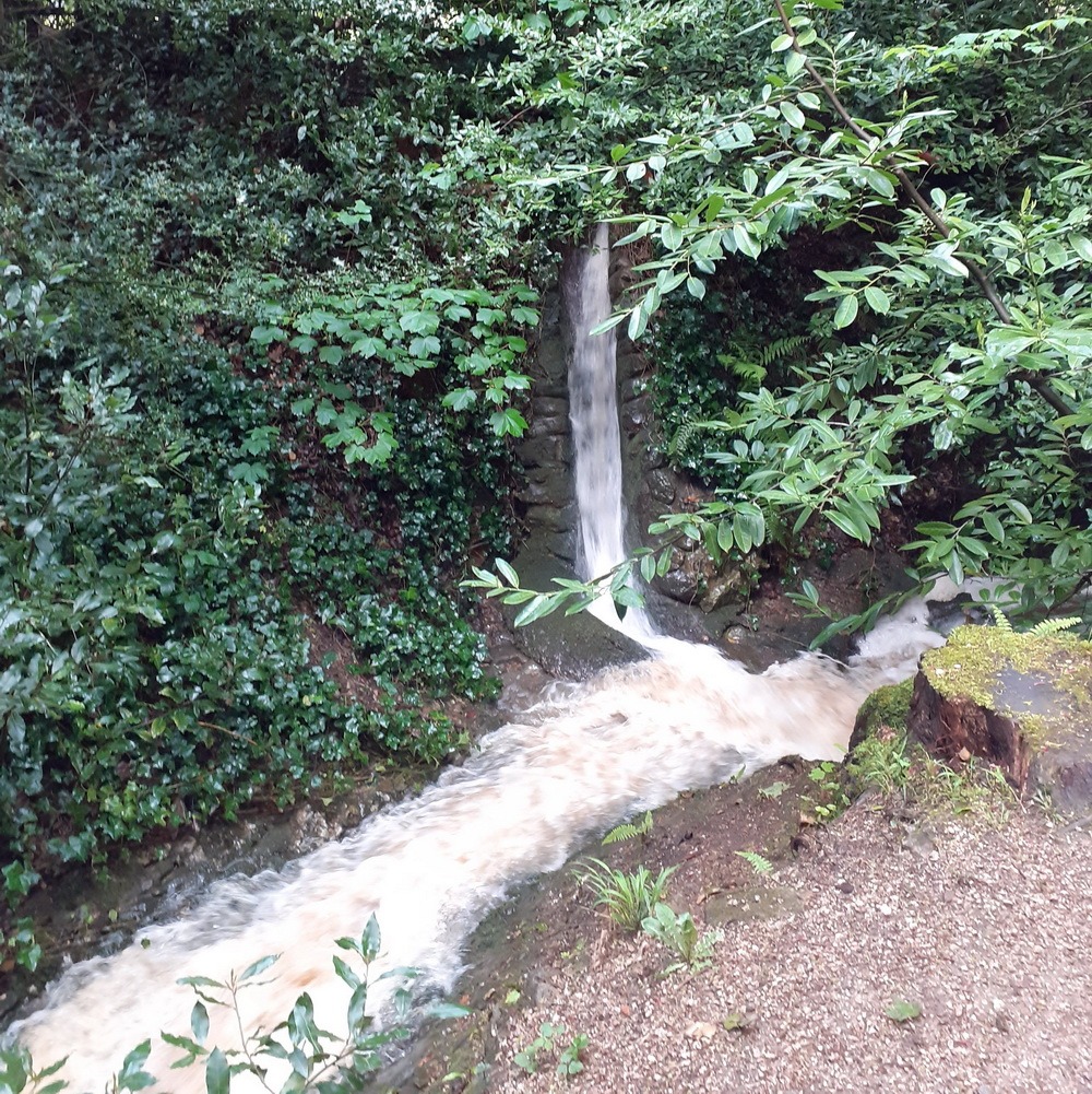 waterfall in spate